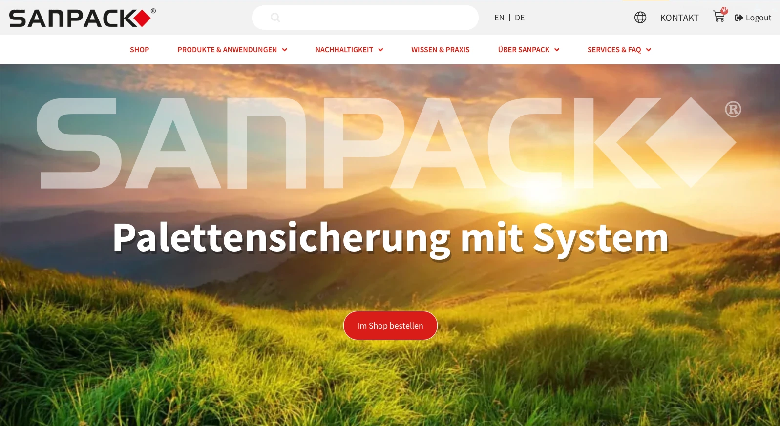 SANPACK Website &ndash; Palettensicherung mit System